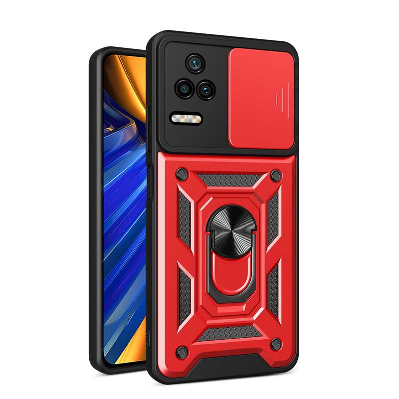 For Xiaomi Poco F4/Redmi K40S Sliding Camera Design TPU + PC Phone Case(Black)