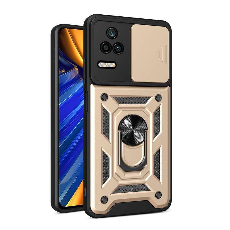 For Xiaomi Poco F4/Redmi K40S Sliding Camera Design TPU + PC Phone Case(Black)