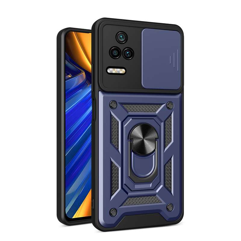 For Xiaomi Poco F4/Redmi K40S Sliding Camera Design TPU + PC Phone Case(Black)