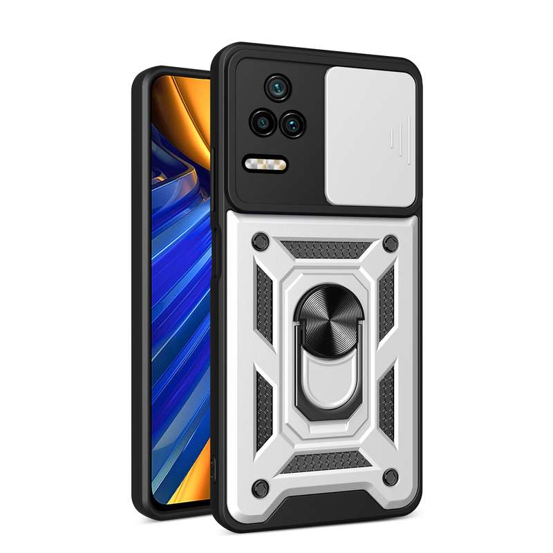 For Xiaomi Poco F4/Redmi K40S Sliding Camera Design TPU + PC Phone Case(Black)