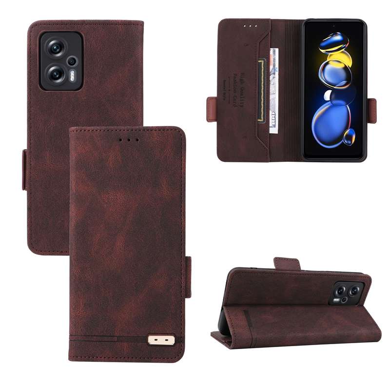 For Xiaomi Redmi Note 11T Pro Magnetic Clasp Flip Leather Phone Case(Black)