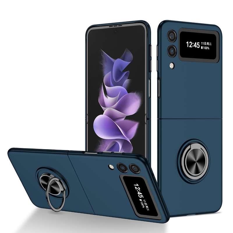 For Samsung Galaxy Z Flip4 Armor Ring Holder Phone Case(Black)