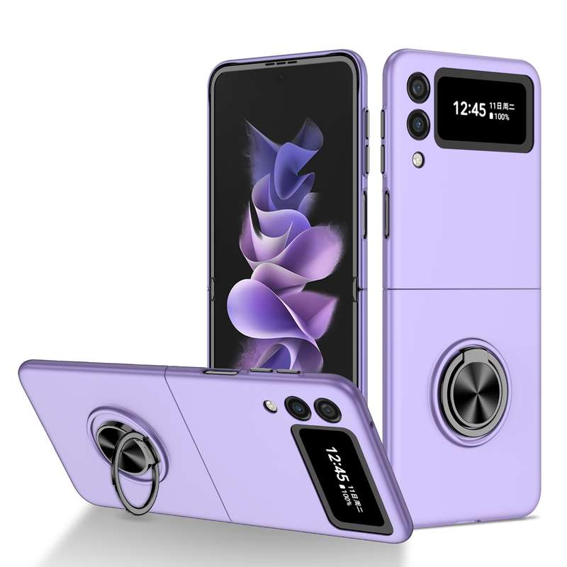 For Samsung Galaxy Z Flip4 Armor Ring Holder Phone Case(Black)