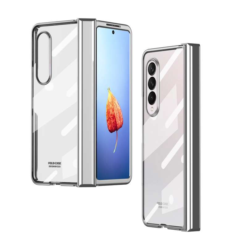 For Samsung Galaxy Z Fold4 Full Body Electroplating Hinge Phone Case(Black)