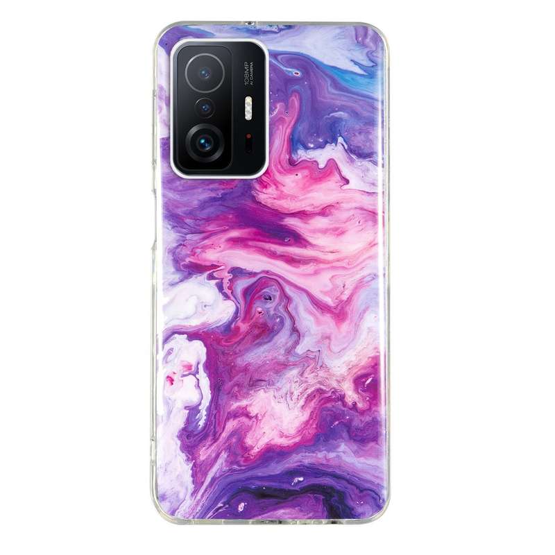 For Xiaomi 11T Pro IMD Marble Pattern TPU Phone Case(White)