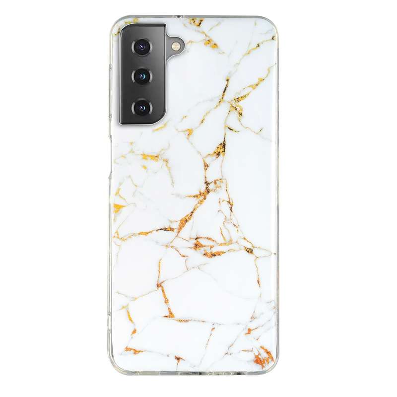 For Samsung Galaxy S21 5G IMD Marble Pattern TPU Phone Case(Grey)