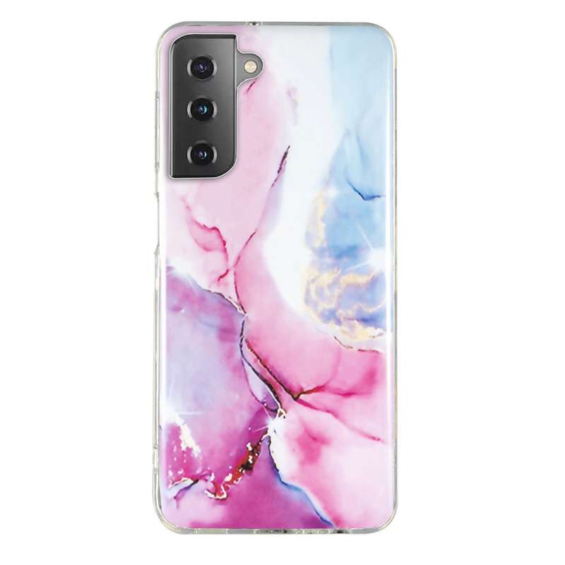 For Samsung Galaxy S21 5G IMD Marble Pattern TPU Phone Case(Grey)