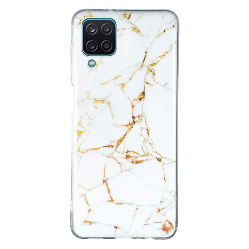 For Samsung Galaxy A12 5G IMD Marble Pattern TPU Phone Case(White)