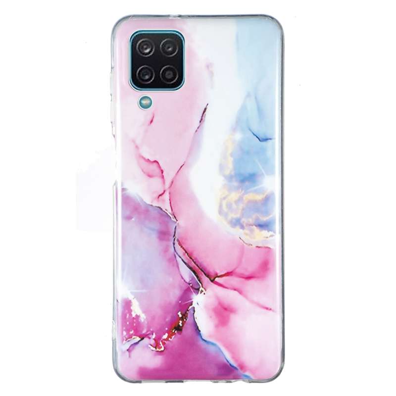 For Samsung Galaxy A12 5G IMD Marble Pattern TPU Phone Case(White)