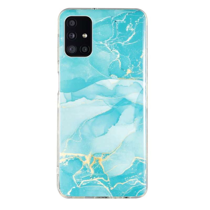 For Samsung Galaxy A71 IMD Marble Pattern TPU Phone Case(Black)