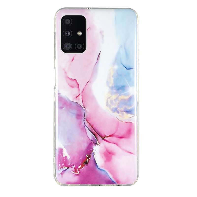 For Samsung Galaxy A71 IMD Marble Pattern TPU Phone Case(Black)