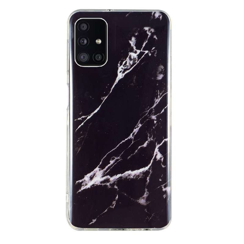 For Samsung Galaxy A71 IMD Marble Pattern TPU Phone Case(Black)