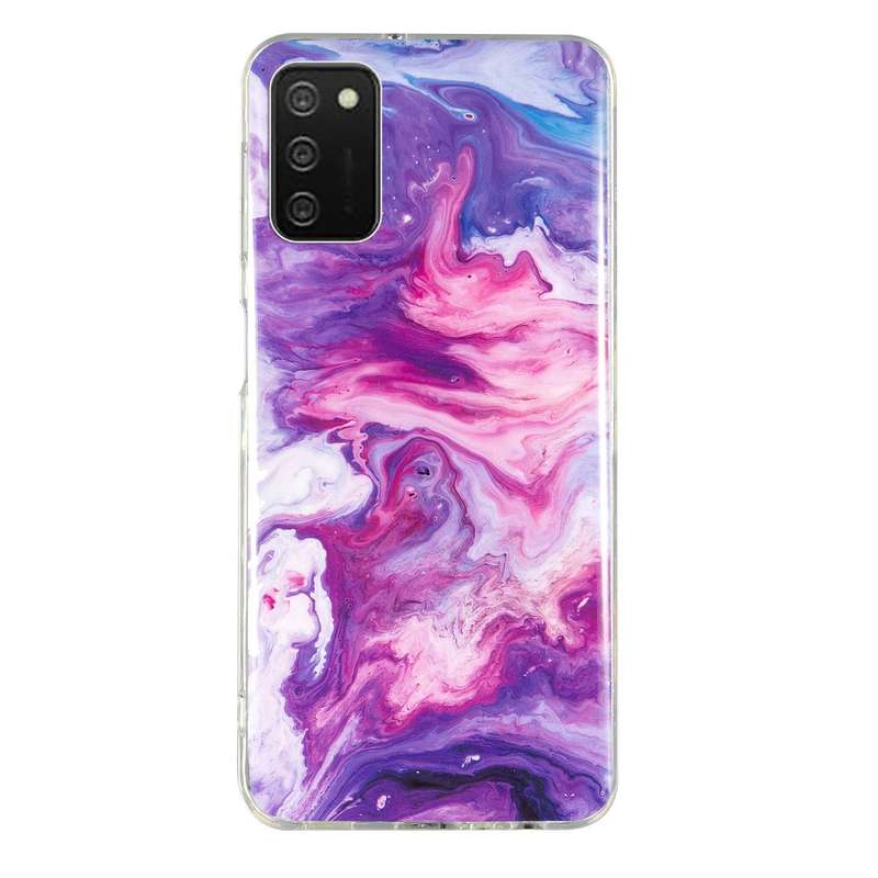 For Samsung Galaxy A03 Core Colored Drawing Leather Phone Case(Giraffes)
