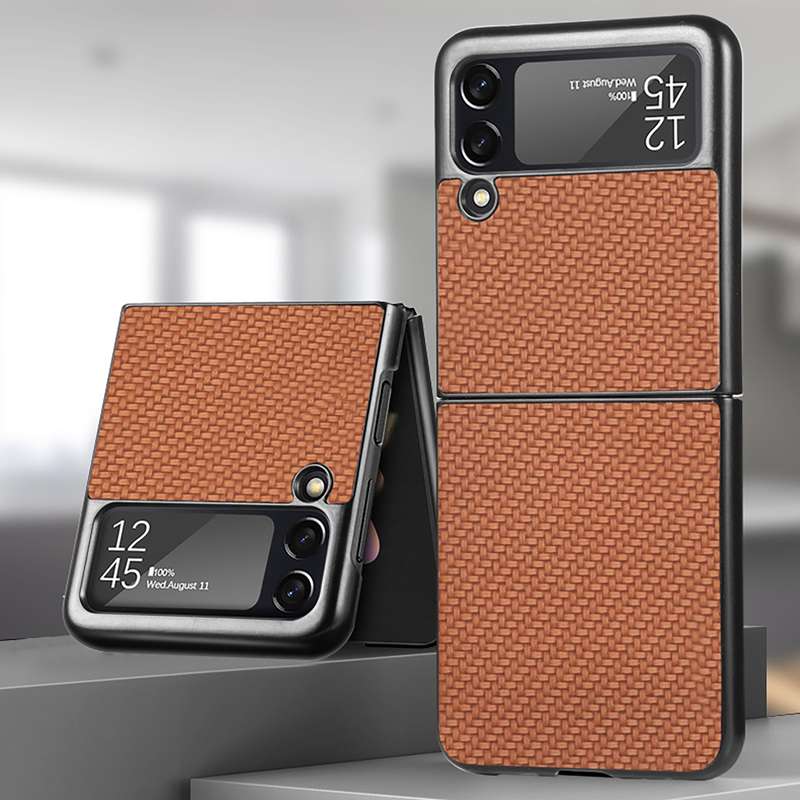For Samsung Galaxy Z Flip4 5G Cross Pattern Slim PC Protective Phone Case(Green)