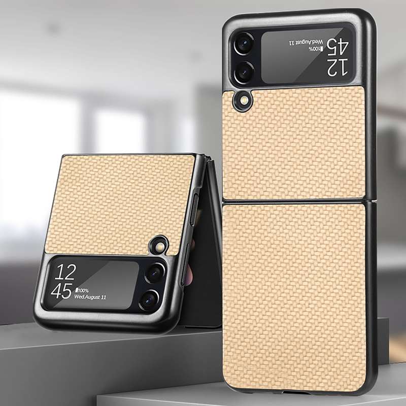 For Samsung Galaxy Z Flip4 5G Cross Pattern Slim PC Protective Phone Case(Green)