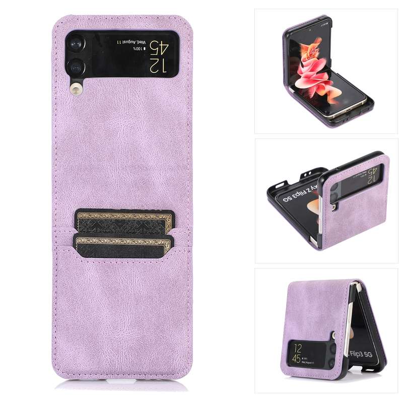 For Samsung Galaxy Z Flip4 Card Slot Leather Phone Case(Brown)