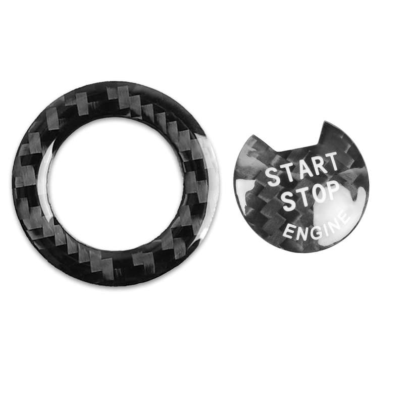 Car Carbon Fiber One-button Start Decorative Sticker for Infiniti Q50 2014-2020 / Q60 / QX60(Black)