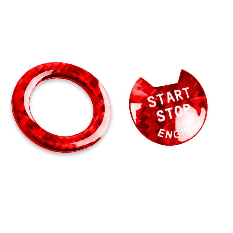 Car Carbon Fiber One-button Start Decorative Sticker for Infiniti Q50 2014-2020 / Q60 / QX60(Red)