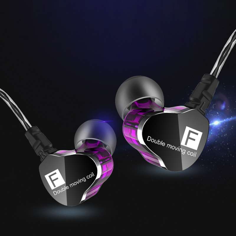QKZ F910 In-Ear Subwoofer Dual Dynamic Earphone(Black)