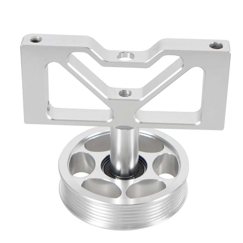 Car Modification Air Pump Idle Bracket with Pulley for Ford Mustang 5.0 1979-1995(Silver)
