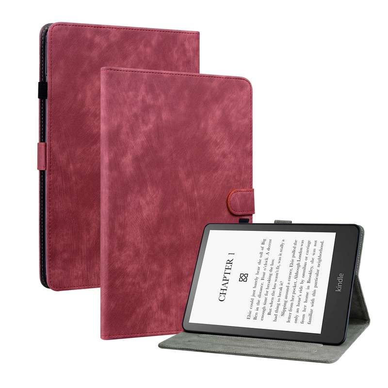 For Amazon Kindle Paperwhite 5 Tiger Pattern PU Tablet Case With Sleep / Wake-up Function(Purple)
