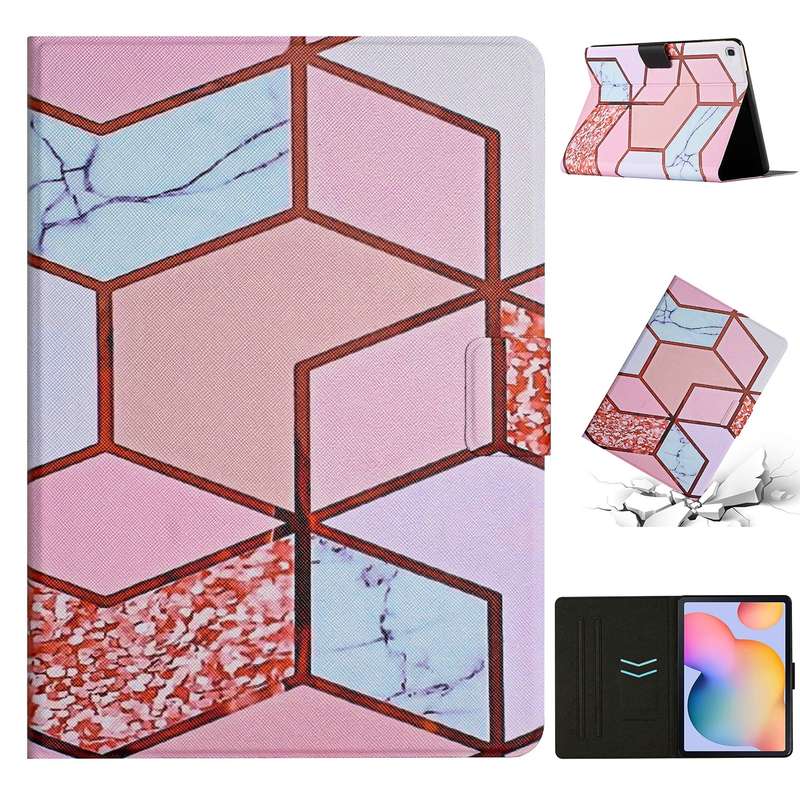 For Samsung Galaxy Tab A8 Marble Pattern Smart Leather Tablet Case(Green)