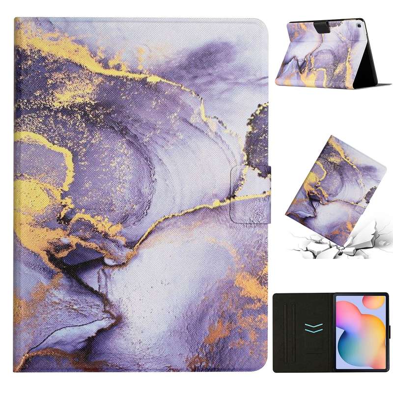 For Samsung Galaxy Tab A8 Marble Pattern Smart Leather Tablet Case(Green)