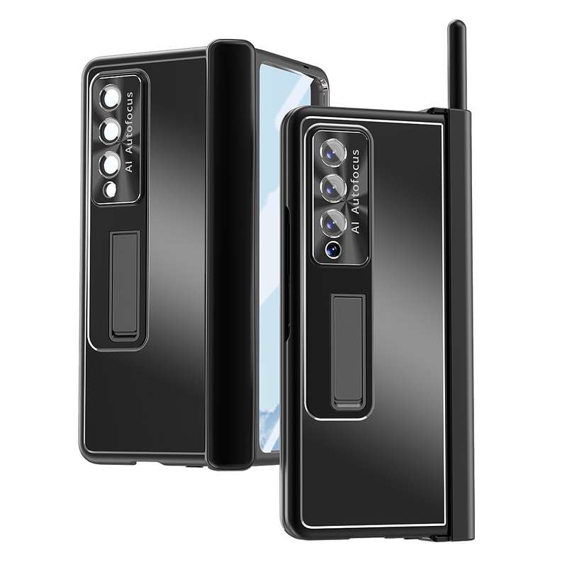 For Samsung Galaxy Z Fold4 Aluminum Alloy Double Hinge Shockproof Phone Protective Case(Black)