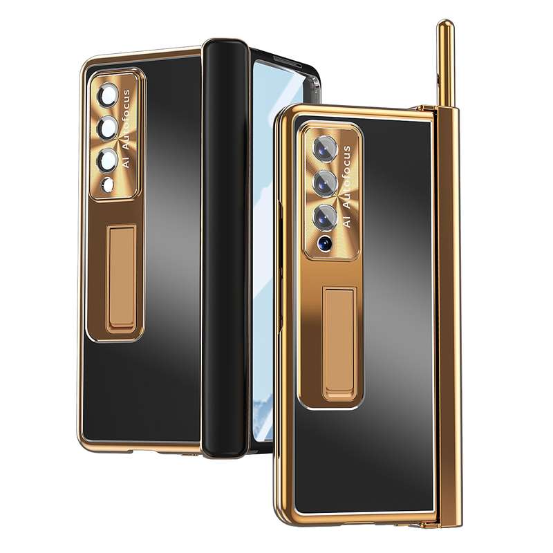 For Samsung Galaxy Z Fold4 Aluminum Alloy Double Hinge Shockproof Phone Protective Case(Black)