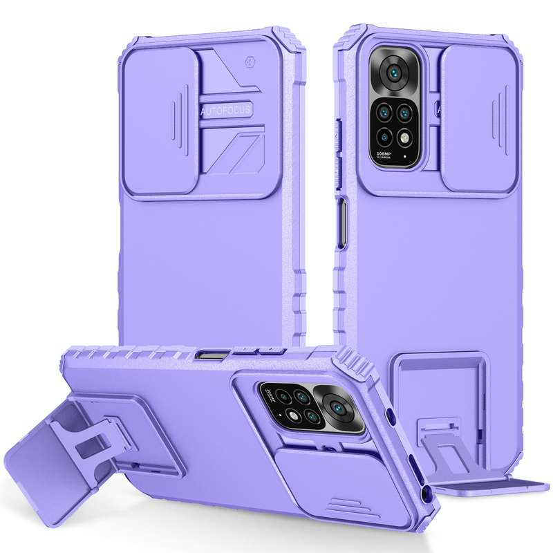 For Xiaomi Redmi Note 11/11S Global Stereoscopic Holder Sliding Camshield Phone Case(Black)