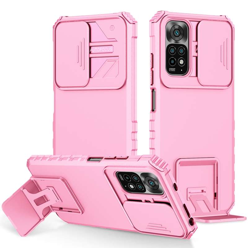 For Xiaomi Redmi Note 11/11S Global Stereoscopic Holder Sliding Camshield Phone Case(Black)