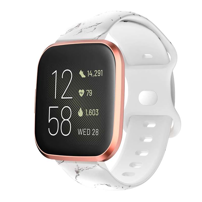 For Fitbit Versa Printing Butterfly Buckle Silicone Watch Band(Spring)