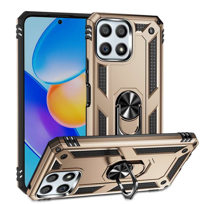 For Honor Play6T Pro / X8 / X30i Shockproof TPU + PC Phone Case with 360 Degree Rotating Holder(Blac