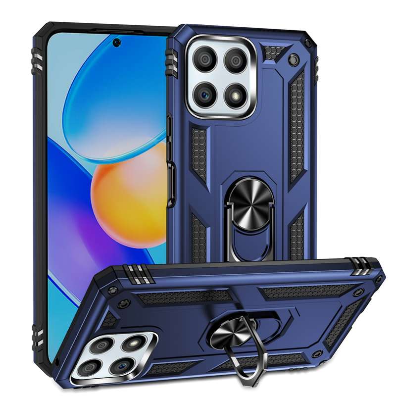 For Honor Play6T Pro / X8 / X30i Shockproof TPU + PC Phone Case with 360 Degree Rotating Holder(Blac