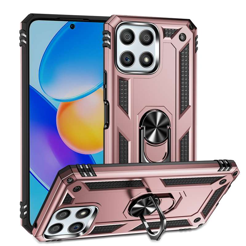 For Honor Play6T Pro / X8 / X30i Shockproof TPU + PC Phone Case with 360 Degree Rotating Holder(Blac