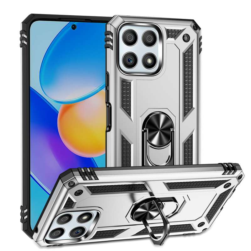 For Honor Play6T Pro / X8 / X30i Shockproof TPU + PC Phone Case with 360 Degree Rotating Holder(Blac