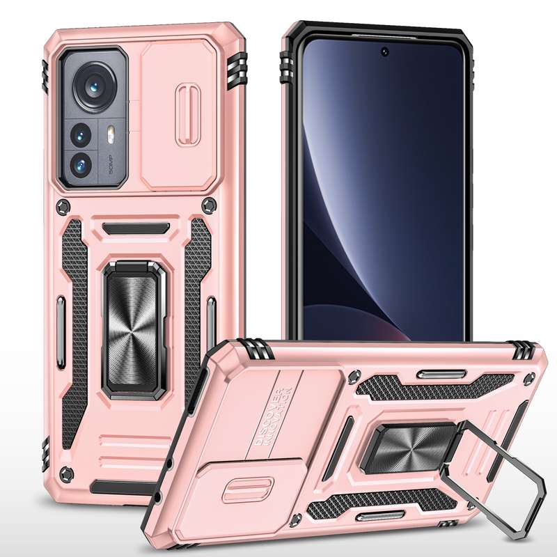 For Samsung Galaxy S21 5G Armor PC + TPU Camera Shield Phone Case(Rose Gold)