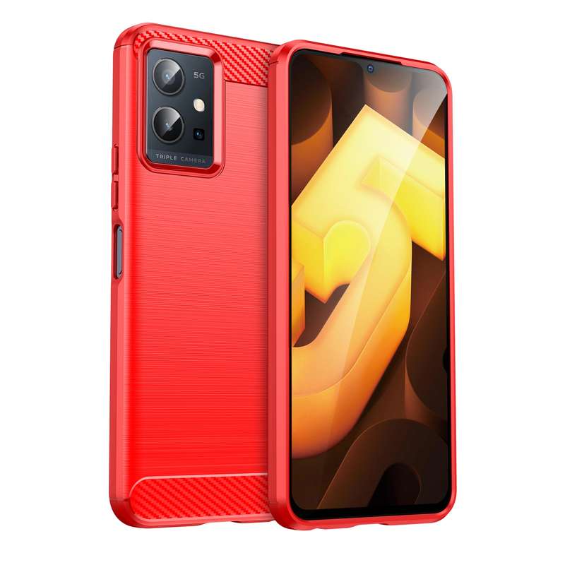 For vivo Y75 5G Brushed Texture Carbon Fiber TPU Phone Case(Black)