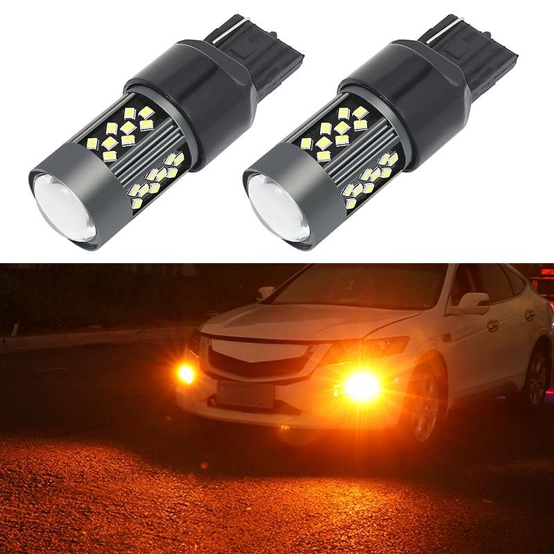 1 Pair 7440 12V 7W Strobe Car LED Fog Light(Orange Light)
