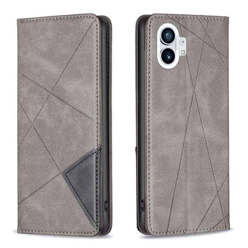 For Nothing Phone 1 Prismatic Invisible Magnetic Leather Phone Case(Black)