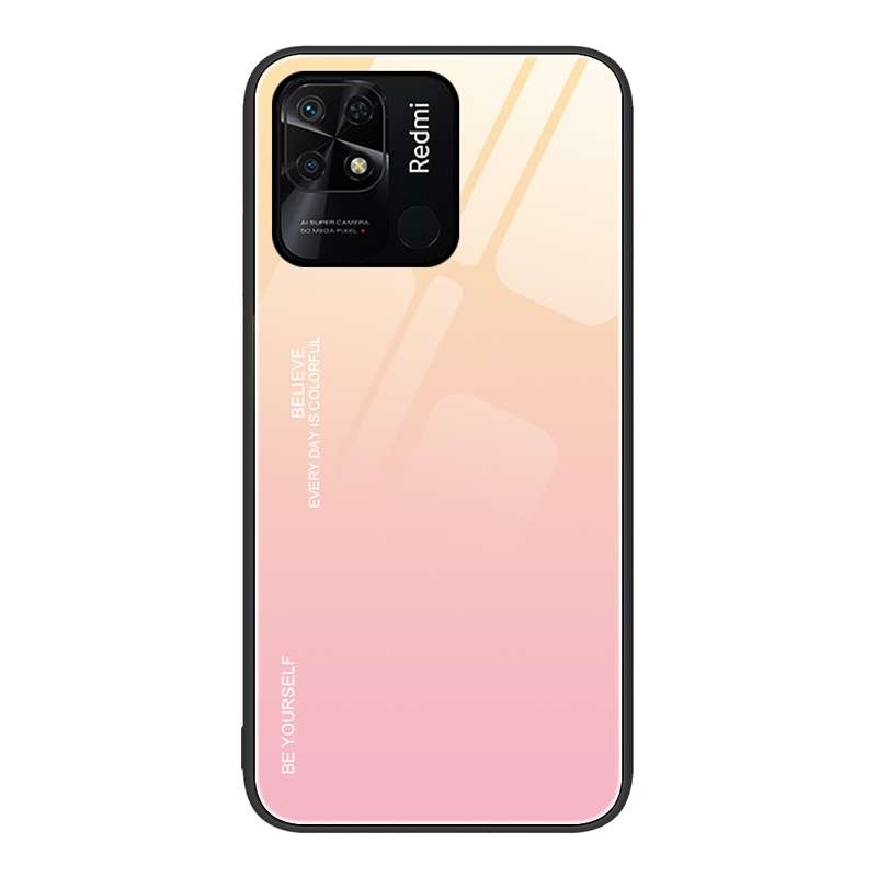 For Xiaomi Redmi 10C Gradient Color Glass Case(Aurora Blue)