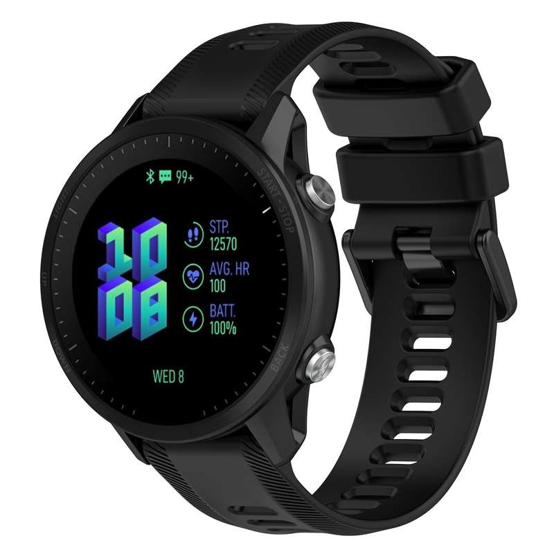 For Garmin Forerunner 955 22mm Silicone Twill Watch Band(Black)
