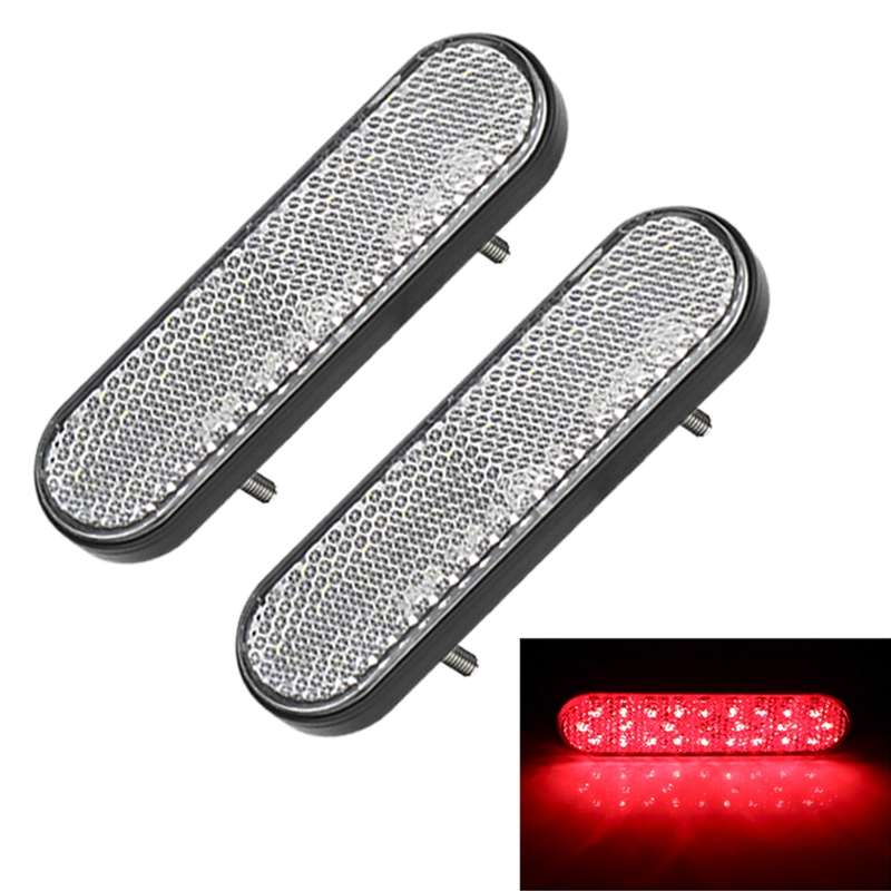 2 PCS 24LED Reflector Brake Light Turn Signal Light(White Shell Red Light)
