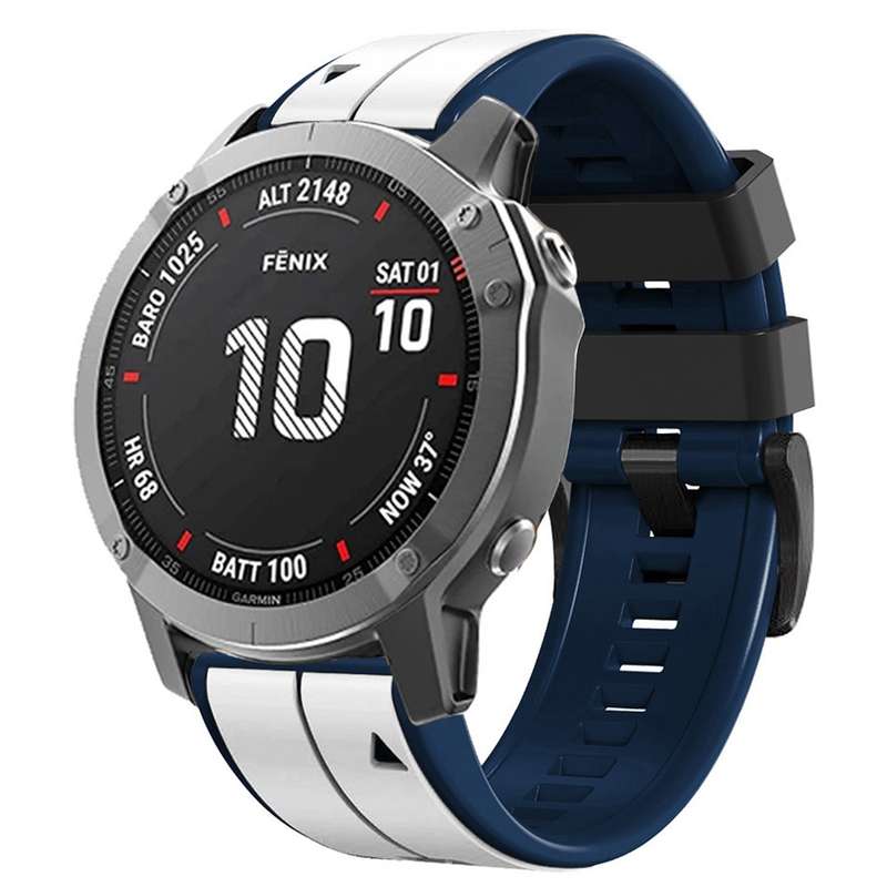For Garmin Fenix 7X Vertical Stripes Two-color Silicone Watch Band(Orange Black)