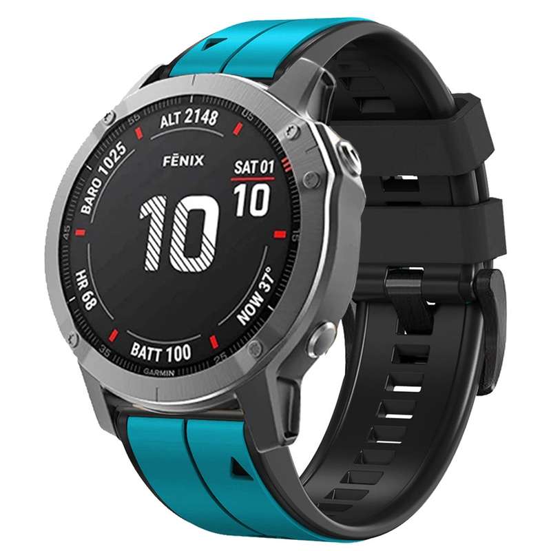 For Garmin Fenix 7X Vertical Stripes Two-color Silicone Watch Band(Orange Black)