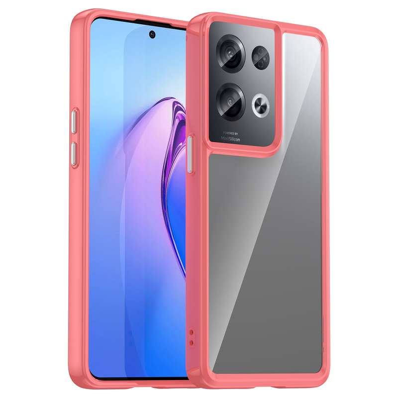 For OPPO Reno8 Pro India Colorful Series Acrylic + TPU Phone Case(Black)