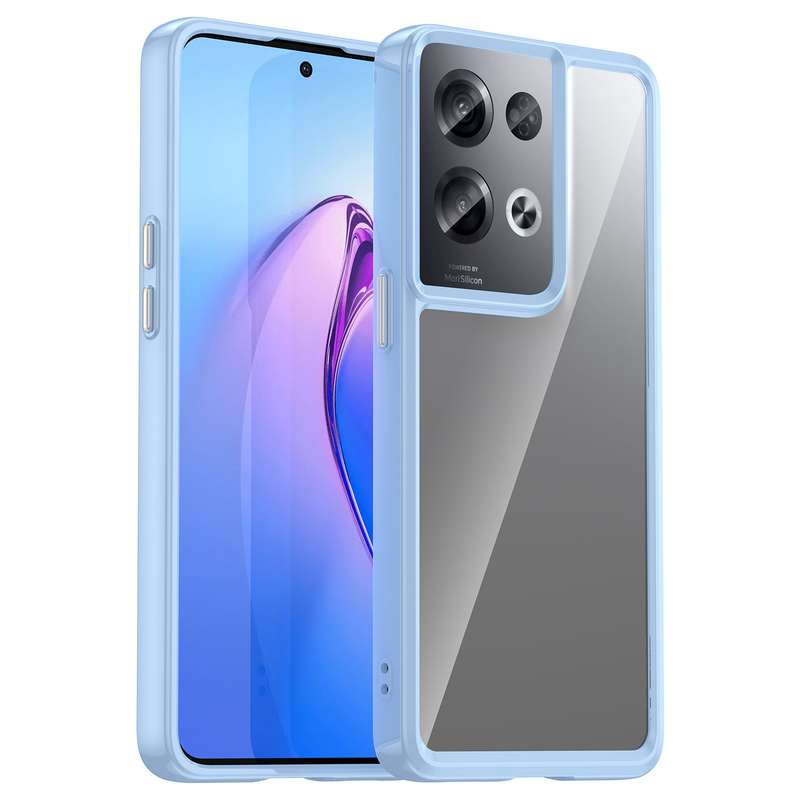 For OPPO Reno8 Pro India Colorful Series Acrylic + TPU Phone Case(Black)