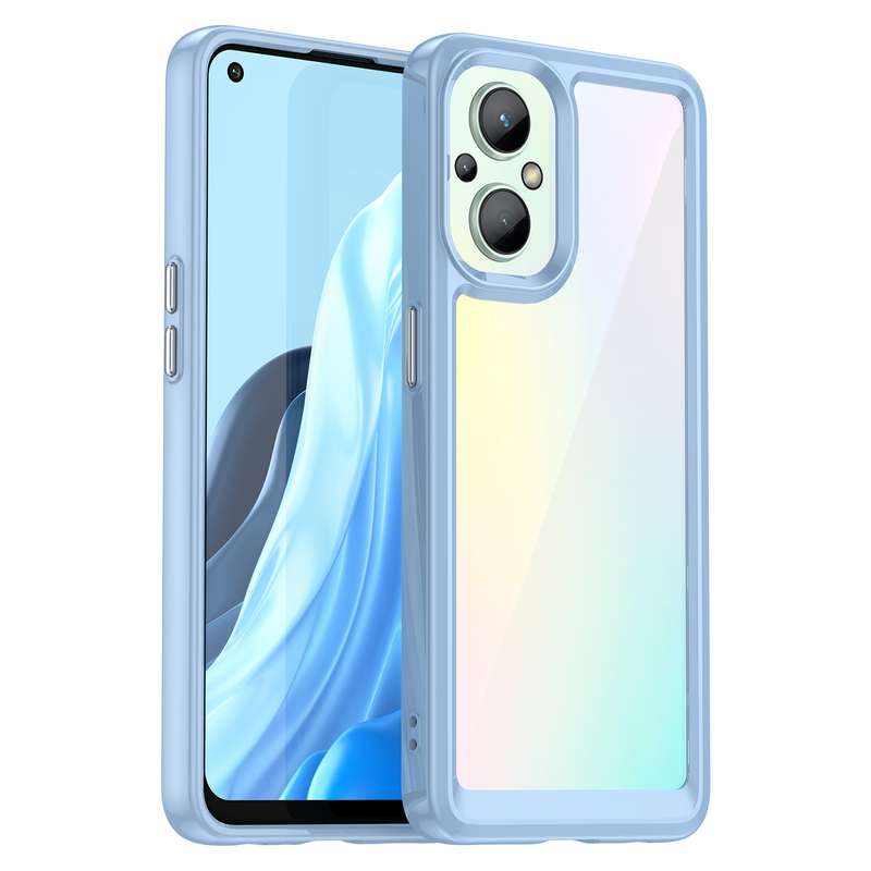 For OPPO Reno 7Z 5G Colorful Series Acrylic + TPU Phone Case(Black)
