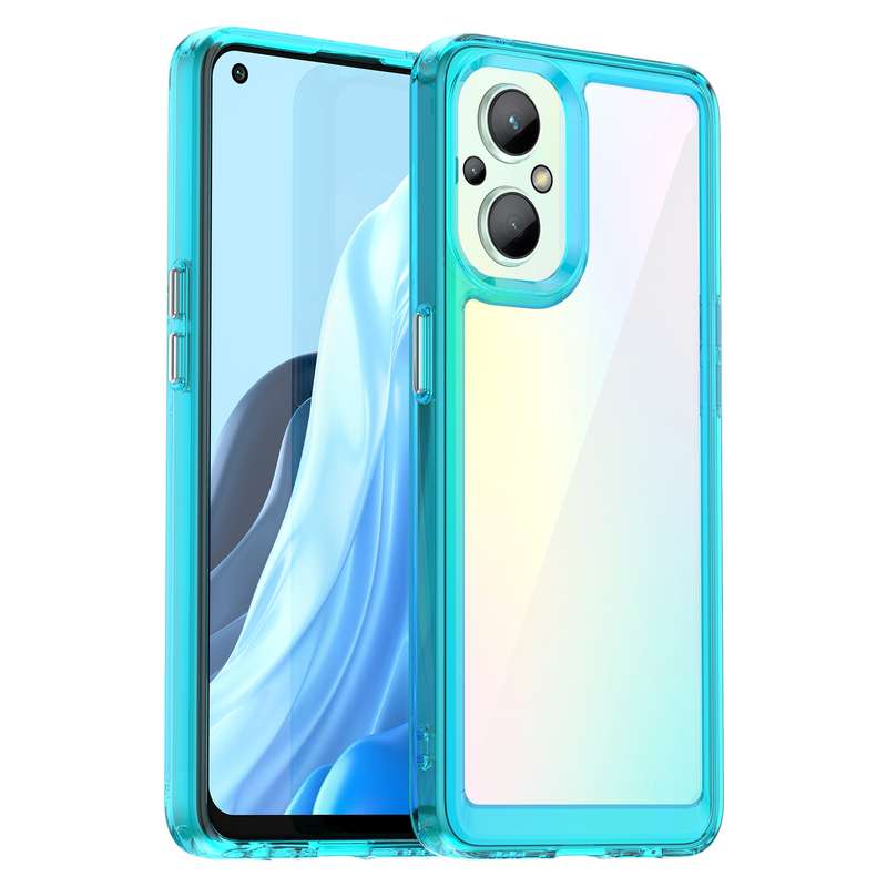 For OPPO Reno 7Z 5G Colorful Series Acrylic + TPU Phone Case(Black)