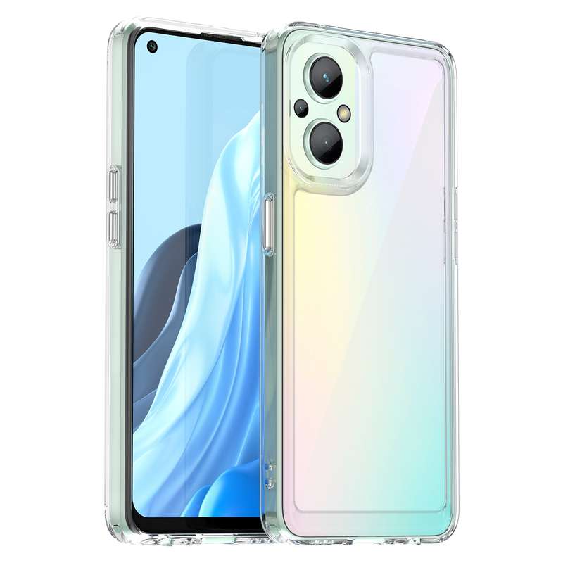 For OPPO Reno 7Z 5G Colorful Series Acrylic + TPU Phone Case(Black)